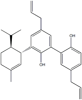 3-[(3S,4S)-p-Menth-1-en-3-yl]-5,5'-di(2-propenyl)-1,1'-biphenyl-2,2'-diol Struktur