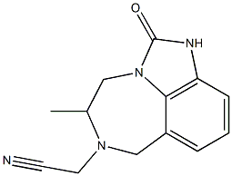 4,5,6,7-Tetrahydro-5-methyl-6-cyanomethylimidazo[4,5,1-jk][1,4]benzodiazepin-2(1H)-one Struktur