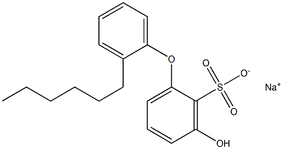 3-Hydroxy-2'-hexyl[oxybisbenzene]-2-sulfonic acid sodium salt Struktur