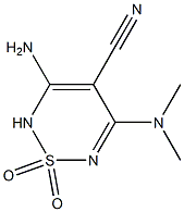 3-Amino-4-cyano-5-(dimethylamino)-2H-1,2,6-thiadiazine 1,1-dioxide Struktur