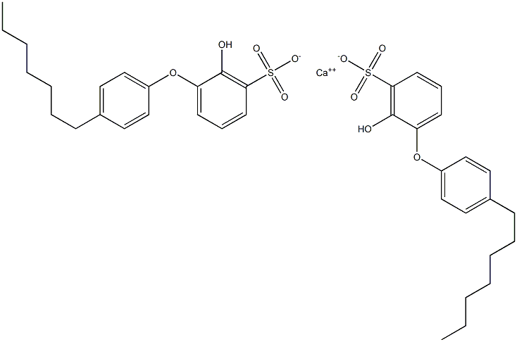 Bis(2-hydroxy-4'-heptyl[oxybisbenzene]-3-sulfonic acid)calcium salt Struktur