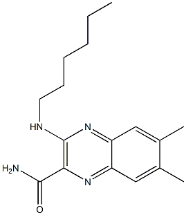 6,7-Dimethyl-3-(hexylamino)quinoxaline-2-carboxamide Struktur