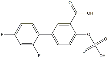 4-Sulfooxy-2',4'-difluoro-1,1'-biphenyl-3-carboxylic acid Struktur