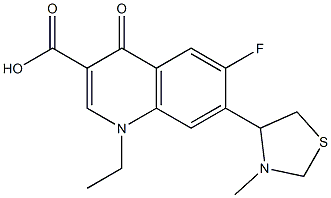 1-Ethyl-1,4-dihydro-7-(3-methylthiazolidin-4-yl)-6-fluoro-4-oxoquinoline-3-carboxylic acid Struktur