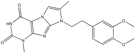 1,7-Dimethyl-8-(3,4-dimethoxyphenethyl)-1H-imidazo[2,1-f]purine-2,4(3H,8H)-dione Struktur