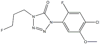 1-(2-Fluoro-4-chloro-5-methoxyphenyl)-4-(3-fluoropropyl)-1H-tetrazol-5(4H)-one Struktur