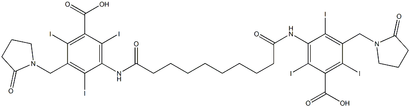 3,3'-(Sebacoyldiimino)bis[5-[(2-oxo-1-pyrrolidinyl)methyl]-2,4,6-triiodobenzoic acid] Struktur