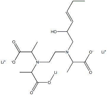 3-(2-Hydroxy-3-hexenyl)-6-(1-lithiooxycarbonylethyl)-2,7-dimethyl-3,6-diazaoctanedioic acid dilithium salt Struktur