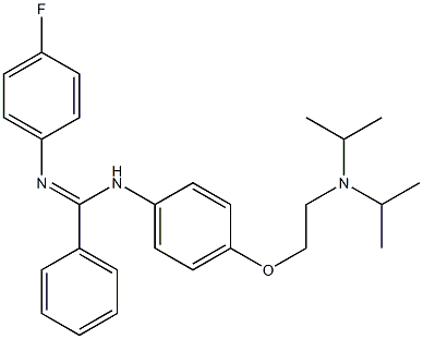 N-[4-[2-(Diisopropylamino)ethoxy]phenyl]-N'-(4-fluorophenyl)benzamidine Struktur