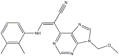 9-(Methoxymethyl)-6-[(E)-1-cyano-2-[(2,3-dimethylphenyl)amino]ethenyl]-9H-purine Struktur