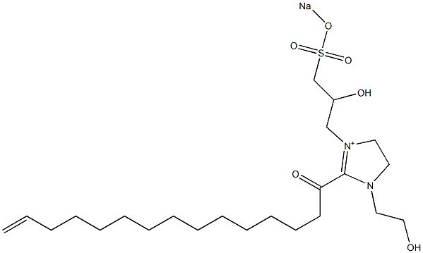 1-(2-Hydroxyethyl)-3-[2-hydroxy-3-(sodiooxysulfonyl)propyl]-2-(14-pentadecenoyl)-2-imidazoline-3-ium Struktur