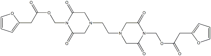 4,4'-Ethylenebis(2,6-dioxopiperazine-1-methanol)bis(2-furanacetate) Struktur