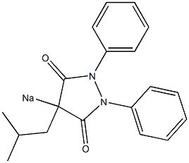 4-Isobutyl-1,2-diphenyl-4-sodio-3,5-pyrazolidinedione Struktur