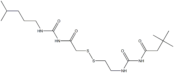 1-(3,3-Dimethylbutyryl)-3-[2-[[(3-isohexylureido)carbonylmethyl]dithio]ethyl]urea Struktur