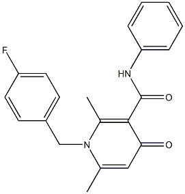 1-(4-Fluorobenzyl)-1,4-dihydro-2,6-dimethyl-N-phenyl-4-oxopyridine-3-carboxamide Struktur