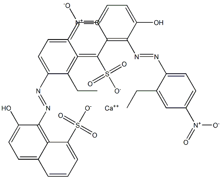 Bis[1-[(2-ethyl-4-nitrophenyl)azo]-2-hydroxy-8-naphthalenesulfonic acid]calcium salt Struktur