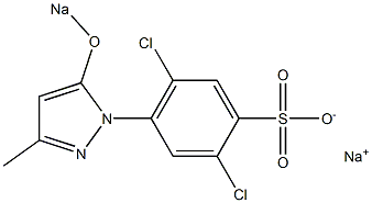 4-(3-Methyl-5-sodiooxy-1H-pyrazol-1-yl)-2,5-dichlorobenzenesulfonic acid sodium salt Struktur