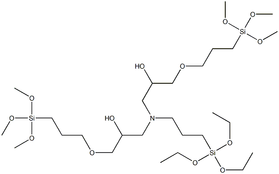 3,3'-Bis[[3-(trimethoxysilyl)propyl]oxy]-[1,1'-[[3-(triethoxysilyl)propyl]imino]bis(2-propanol)] Struktur