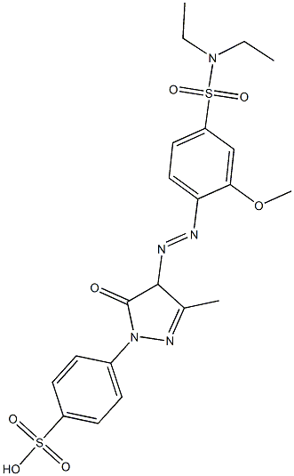 1-(4-Sulfophenyl)-3-methyl-4-[[2-methoxy-4-(N,N-diethylaminosulfonyl)phenyl]azo]-1H-pyrazol-5(4H)-one Struktur