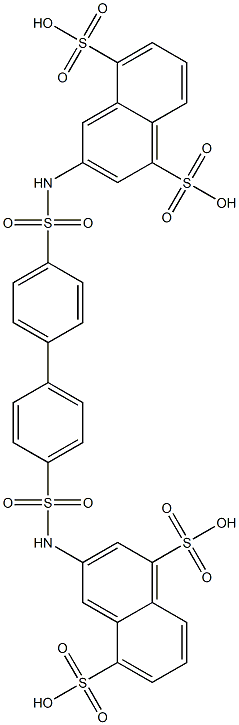 3,3'-[(1,1'-Biphenyl-4,4'-diyl)di(sulfonylimino)]bis(naphthalene-1,5-disulfonic acid) Struktur