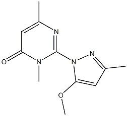 2-(5-Methoxy-3-methyl-1H-pyrazol-1-yl)-3,6-dimethylpyrimidin-4-one Struktur