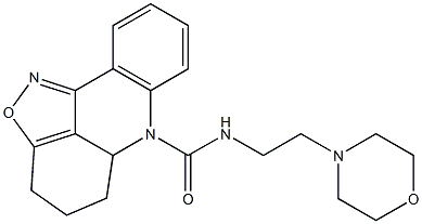 N-(2-Morpholinoethyl)-4,5,5a,6-tetrahydro-3H-isoxazolo[5,4,3-kl]acridine-6-carboxamide Struktur