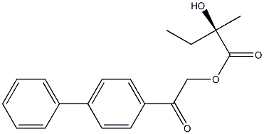 [R,(-)]-2-Hydroxy-2-methylbutyric acid p-phenylphenacyl ester Struktur