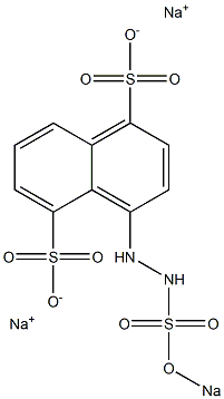 4-[2-(Sodiooxysulfonyl)hydrazino]-1,5-naphthalenedisulfonic acid disodium salt Struktur