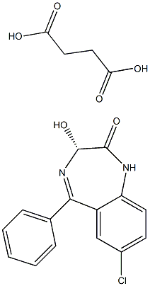 (R)-7-Chloro-1,3-dihydro-3-hydroxy-5-phenyl-2H-1,4-benzodiazepin-2-one (3-carboxypropionate) Struktur