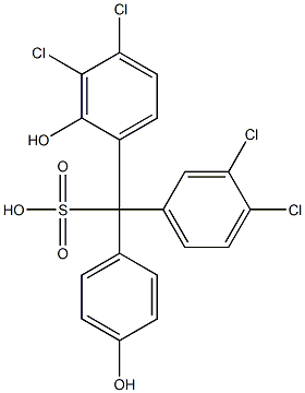 (3,4-Dichlorophenyl)(3,4-dichloro-2-hydroxyphenyl)(4-hydroxyphenyl)methanesulfonic acid Struktur