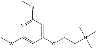 N,N,N-Trimethyl-2-[2,6-bis(methylthio)-4-pyridinyloxy]ethanaminium Struktur