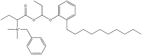 N,N-Dimethyl-N-benzyl-N-[1-[[1-(2-decylphenyloxy)propyl]oxycarbonyl]propyl]aminium Struktur