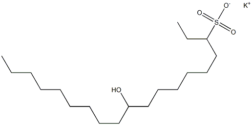 10-Hydroxynonadecane-3-sulfonic acid potassium salt Struktur