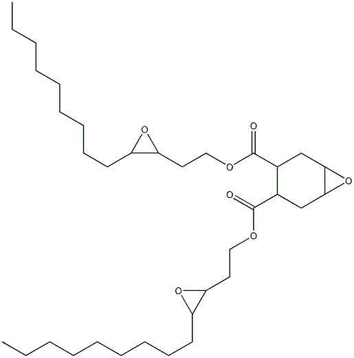 7-Oxabicyclo[4.1.0]heptane-3,4-dicarboxylic acid bis(3,4-epoxytridecan-1-yl) ester Struktur