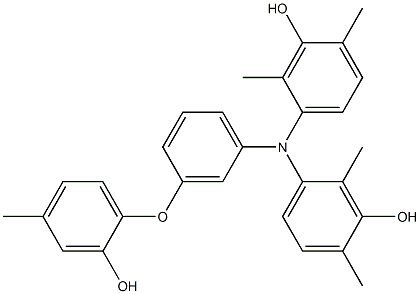 N,N-Bis(3-hydroxy-2,4-dimethylphenyl)-3-(2-hydroxy-4-methylphenoxy)benzenamine Struktur