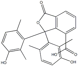 1,3-Dihydro-1,1-bis(3-hydroxy-2,6-dimethylphenyl)-3-oxoisobenzofuran-7-carboxylic acid Struktur