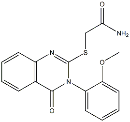 2-(2-Amino-2-oxoethylthio)-3-(2-methoxyphenyl)-quinazolin-4(3H)-one Struktur