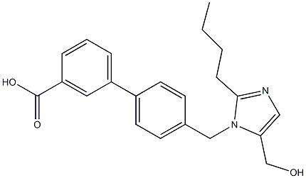 4'-(5-Hydroxymethyl-2-butyl-1H-imidazol-1-ylmethyl)-1,1'-biphenyl-3-carboxylic acid Struktur