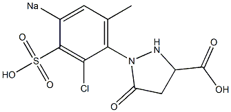 1-(2-Chloro-6-methyl-4-sodiosulfophenyl)-5-oxo-3-pyrazolidinecarboxylic acid Struktur