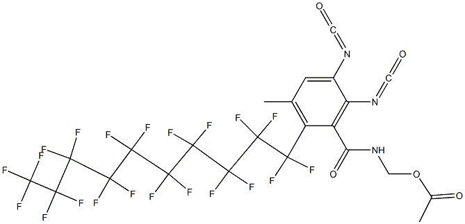 N-(Acetyloxymethyl)-2-(henicosafluorodecyl)-5,6-diisocyanato-3-methylbenzamide Struktur