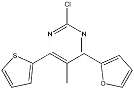 2-Chloro-4-(2-furanyl)-6-(2-thienyl)-5-methylpyrimidine Struktur