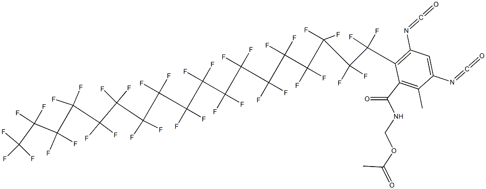 N-(Acetyloxymethyl)-2-(heptatriacontafluorooctadecyl)-3,5-diisocyanato-6-methylbenzamide Struktur