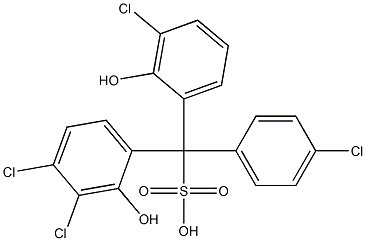 (4-Chlorophenyl)(3-chloro-2-hydroxyphenyl)(3,4-dichloro-2-hydroxyphenyl)methanesulfonic acid Struktur