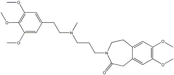 4,5-Dihydro-7,8-dimethoxy-3-[3-[N-methyl-2-(3,4,5-trimethoxyphenyl)ethylamino]propyl]-1H-3-benzazepin-2(3H)-one Struktur