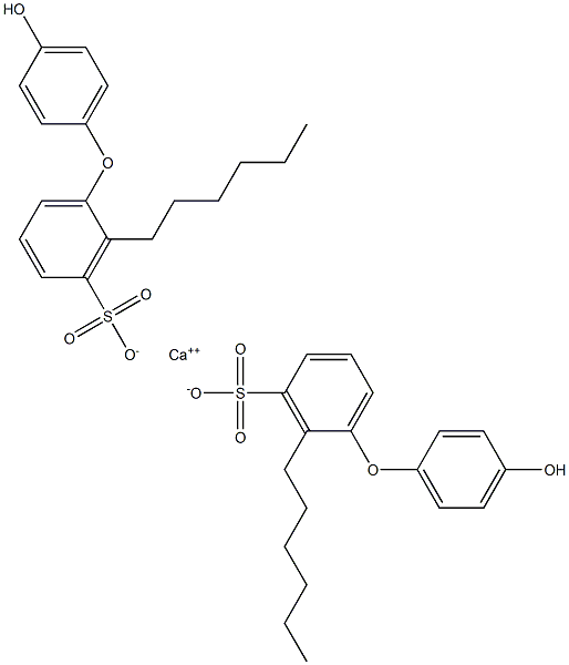 Bis(4'-hydroxy-2-hexyl[oxybisbenzene]-3-sulfonic acid)calcium salt Struktur