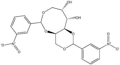 1-O,3-O:2-O,6-O-Bis(3-nitrobenzylidene)-L-glucitol Struktur