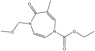 4,5-Dihydro-4-methoxymethyl-6-methyl-5-oxo-1H-1,4-diazepine-1-carboxylic acid ethyl ester Struktur