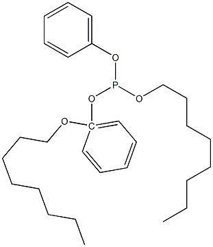 Phosphorous acid 1-(octyloxy)octyldiphenyl ester Struktur