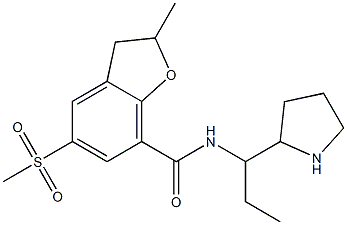 2,3-Dihydro-2-methyl-5-(methylsulfonyl)-N-[1-ethyl-2-pyrrolidinylmethyl]benzofuran-7-carboxamide Struktur