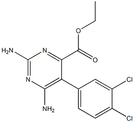 2,6-Diamino-5-(3,4-dichlorophenyl)pyrimidine-4-carboxylic acid ethyl ester Struktur